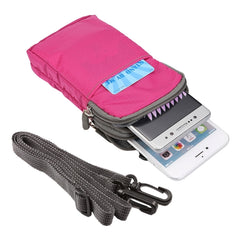 Universal Multi-function Plaid Texture Double Layer Zipper Sports Waist Bag / Shoulder Bag for iPhone X  & 7 & 7 Plus / Galaxy S9+ / S8+ / Note 8 / Sony Xperia Z5 / Huawei Mate 8, Size: 16.5 x 9.0 x 3.0cm