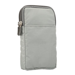 Universal Multi-function Plaid Texture Double Layer Zipper Sports Waist Bag / Shoulder Bag for iPhone X  & 7 & 7 Plus / Galaxy S9+ / S8+ / Note 8 / Sony Xperia Z5 / Huawei Mate 8, Size: 16.5 x 9.0 x 3.0cm
