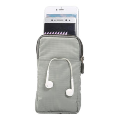 Universal Multi-function Plaid Texture Double Layer Zipper Sports Waist Bag / Shoulder Bag for iPhone X  & 7 & 7 Plus / Galaxy S9+ / S8+ / Note 8 / Sony Xperia Z5 / Huawei Mate 8, Size: 16.5 x 9.0 x 3.0cm