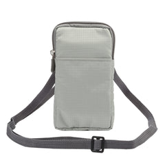 Universal Multi-function Plaid Texture Double Layer Zipper Sports Waist Bag / Shoulder Bag for iPhone X  & 7 & 7 Plus / Galaxy S9+ / S8+ / Note 8 / Sony Xperia Z5 / Huawei Mate 8, Size: 16.5 x 9.0 x 3.0cm