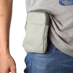 Universal Multi-function Plaid Texture Double Layer Zipper Sports Waist Bag / Shoulder Bag for iPhone X  & 7 & 7 Plus / Galaxy S9+ / S8+ / Note 8 / Sony Xperia Z5 / Huawei Mate 8, Size: 16.5 x 9.0 x 3.0cm