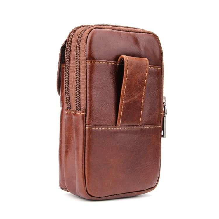 6.3 inch and Below Universal Crazy Horse Texture Genuine Leather Men Vertical Style Case Waist Bag with Belt Hole for Sony, Huawei, Meizu, Lenovo, ASUS, Cubot, Oneplus, Xiaomi, Ulefone, Letv, DOOGEE, Vkworld, and other Smartphones