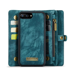 CaseMe for iPhone 8 Plus & 7 Plus   Multifunctional Leather Billfold with Detachable Magnetic PC Back Protective Case & Holder & 11 Card Slots & 3 Cash Slots & 1 Zipper Wallet & 2 Photo Frames & 3 Magnetic Clasps, For 8P & 7P