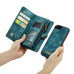 CaseMe for iPhone 8 Plus & 7 Plus   Multifunctional Leather Billfold with Detachable Magnetic PC Back Protective Case & Holder & 11 Card Slots & 3 Cash Slots & 1 Zipper Wallet & 2 Photo Frames & 3 Magnetic Clasps, For 8P & 7P