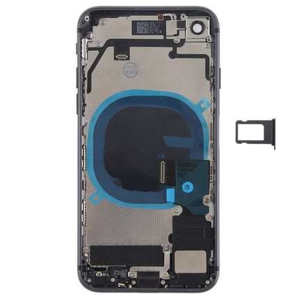 Battery Back Cover Assembly with Side Keys & Vibrator & Speaker Ringer Buzzer & Power Button + Volume Button Flex Cable & Card Tray for iPhone 8