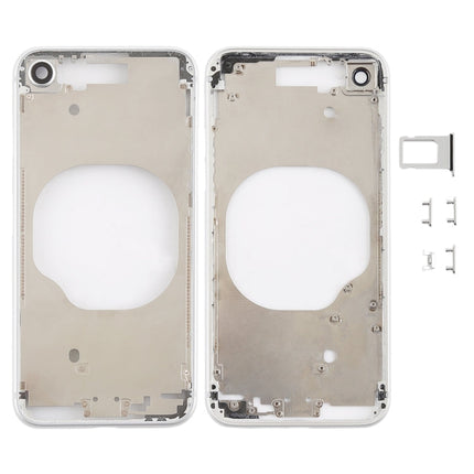 Transparent Battery Back Cover with Camera Lens Frame & SIM Card Tray & Side Keys for iPhone 8, For iPhone 8 (Transparent White), For iPhone 8 (Transparent Gold)