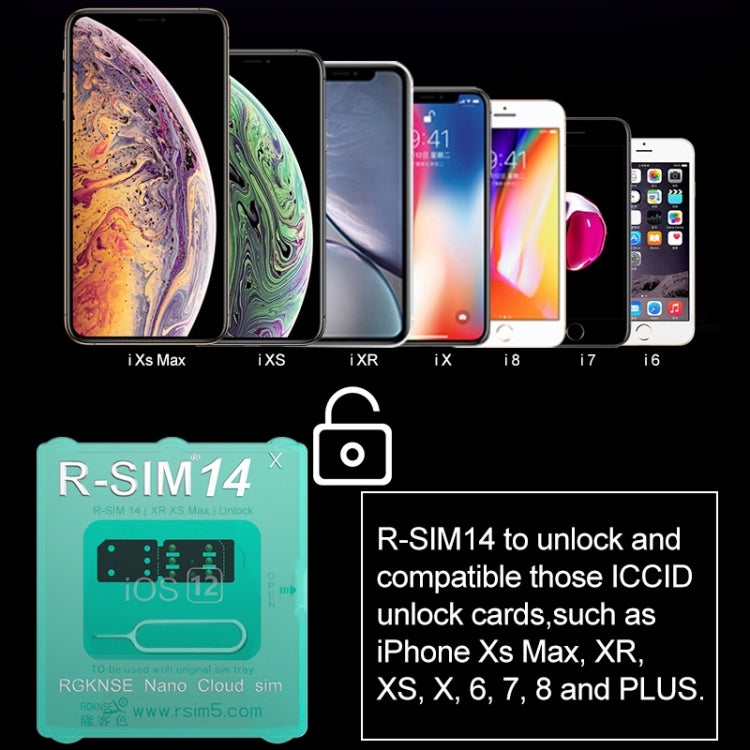 R-SIM 14 V18 Ultra Universal ICCID SIM Unlock Card for iPhone X, XS, XR, XS Max, 8 & 8 Plus, 7 & 7 Plus, R-SIM 14 V18