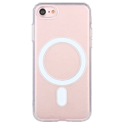 For iPhone SE 2020 / 8 Magsafe Case Simple Magnetic Ring All-inclusive Clear Crystal Acrylic PC +TPU Shockproof Case