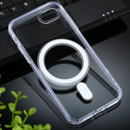 For iPhone SE 2020 / 8 Magsafe Case Simple Magnetic Ring All-inclusive Clear Crystal Acrylic PC +TPU Shockproof Case