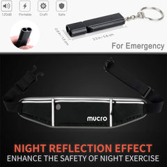 Mucro Running Fanny Bag Large Capacity Sports Belt Waist Pouch Bag with Survival Whistle & Adjustable Extender for iPhone 12  / 12 Pro, iPhone XS Max and 6.5 inch Phones