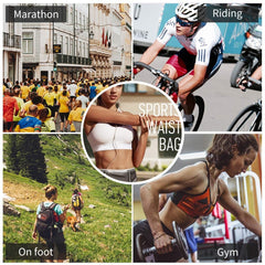 Mucro Running Fanny Bag Large Capacity Sports Belt Waist Pouch Bag with Survival Whistle & Adjustable Extender for iPhone 12  / 12 Pro, iPhone XS Max and 6.5 inch Phones