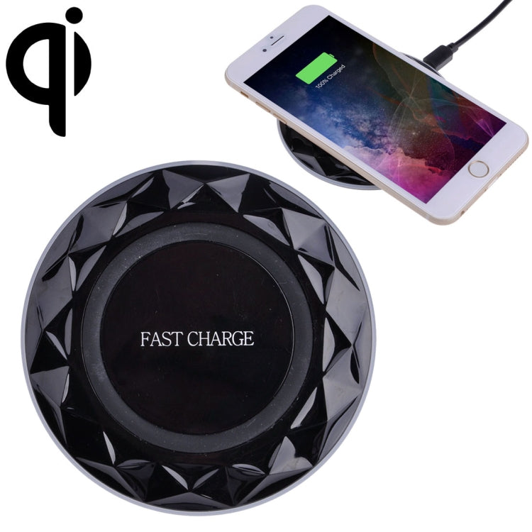 DC5V Input Diamond Qi Standard Fast Charging Wireless Charger, Cable Length: 1m, DC5V Black, DC5V