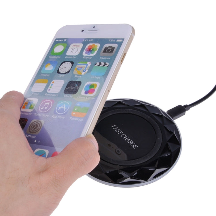 DC5V Input Diamond Qi Standard Fast Charging Wireless Charger, Cable Length: 1m, DC5V Black, DC5V