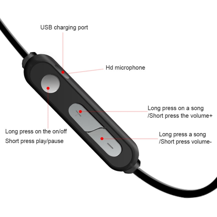 X3 Magnetic Absorption  Sports Bluetooth 5.0 In-Ear Headset with HD Mic, Support Hands-free Calls, Distance: 10m