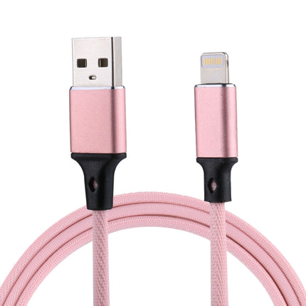1m 2A USB to 8 Pin Nylon Weave Style Data Sync Charging Cable, 8 Pin Black, 8 Pin Grey, 8 Pin Blue, 8 Pin Red, 8 Pin White, 8 Pin Pink