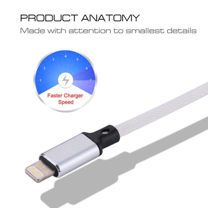 1m 2A USB to 8 Pin Nylon Weave Style Data Sync Charging Cable, 8 Pin Black, 8 Pin Grey, 8 Pin Blue, 8 Pin Red, 8 Pin White, 8 Pin Pink