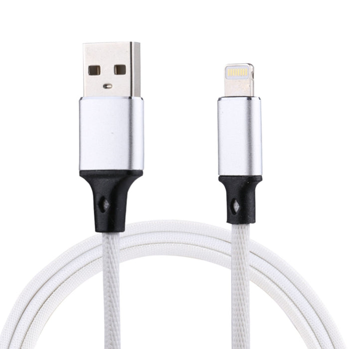 1m 2A USB to 8 Pin Nylon Weave Style Data Sync Charging Cable, 8 Pin Black, 8 Pin Grey, 8 Pin Blue, 8 Pin Red, 8 Pin White, 8 Pin Pink