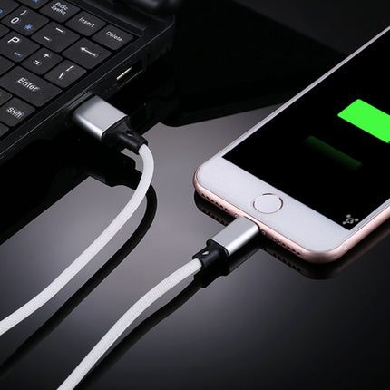 1m 2A USB to 8 Pin Nylon Weave Style Data Sync Charging Cable, 8 Pin Black, 8 Pin Grey, 8 Pin Blue, 8 Pin Red, 8 Pin White, 8 Pin Pink