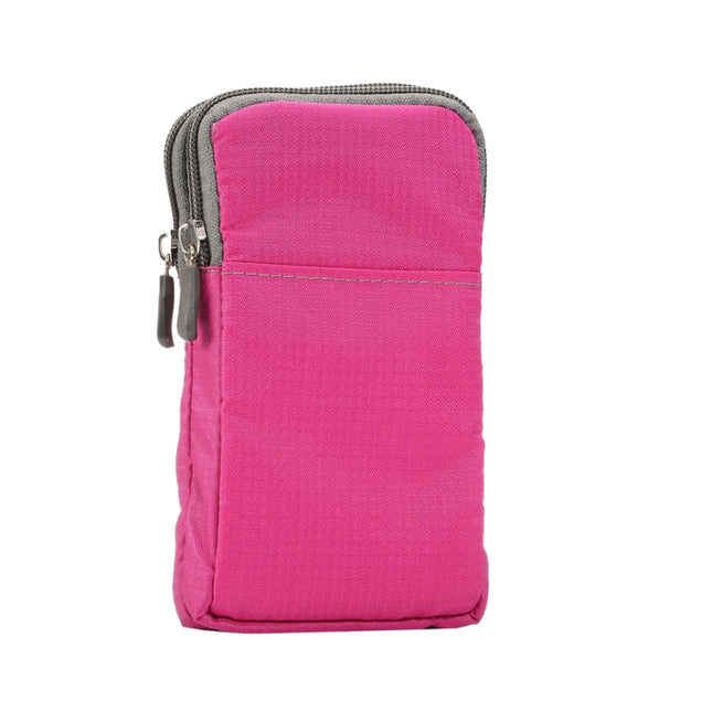 Multi-function Casual Sport Mobile Phone Double Zipper Waist Pack Diagonal Bag for 6.9 Inch or Below Smartphones