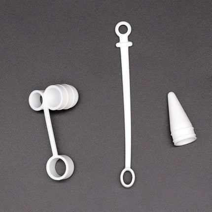 3 in 1 Silicone Protective Cover+Touch Cap Pen+Nip Pen Case For Apple Pencil, Grey, White