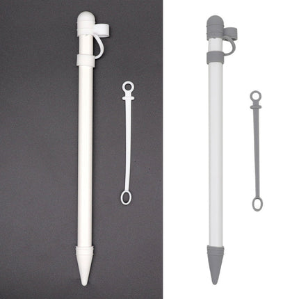 3 in 1 Silicone Protective Cover+Touch Cap Pen+Nip Pen Case For Apple Pencil, Grey, White