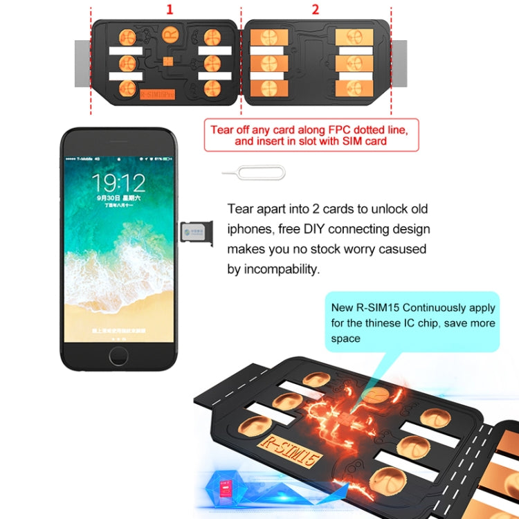 R-SIM 15 Dual CPU Aegis Cloud Upgraded Version iOS 13 System Universal Unlocking Card for iPhone 11 Pro Max, iPhone 11 Pro, iPhone 11, iPhone X, iPhone XS, iPhone 8 & 8 Plus, R-SIM 15