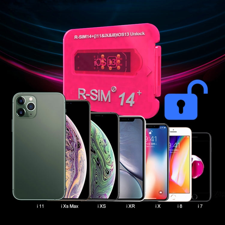 R-SIM 14+ Large Capacity Smart Upgraded iOS 13 System Fast Unlocking Card for iPhone 11 Pro Max, iPhone 11 Pro, iPhone 11, iPhone X, iPhone XS, iPhone 8 & 8 Plus, R-SIM 14+