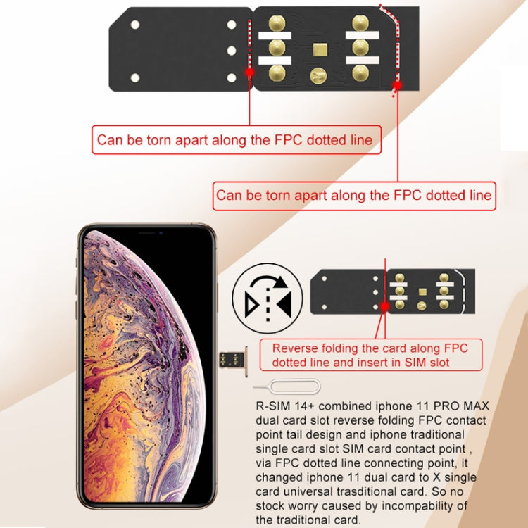 R-SIM 14+ Large Capacity Smart Upgraded iOS 13 System Fast Unlocking Card for iPhone 11 Pro Max, iPhone 11 Pro, iPhone 11, iPhone X, iPhone XS, iPhone 8 & 8 Plus, R-SIM 14+