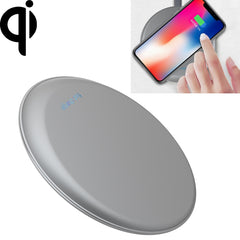 K8 15W Aluminum Alloy Round Desktop Wireless Charger with 1m Type-C Fast Charging Cable, UFO Design Grey, K8, UFO Design Silver