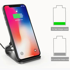 HAMTOD M5 15W Intelligent Dual Coil Design Qi Standard Holder Wireless Charger with Indicator Light, Support Fast Charging