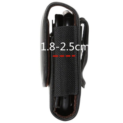 Lambskin Elastic Band Men 4.8 Inch Mobile Phone Universal Hanging Waist Leather Case with Card Slot