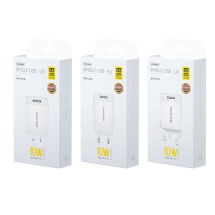 WK WP-U118 10W Single USB Port Travel Charger Power Adapter, US Plug, WP-U118 US Plug