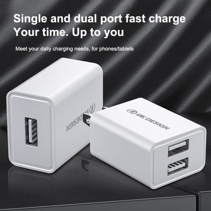 WK WP-U119 10W Dual USB Ports Travel Charger Power Adapter, US Plug, WP-U119 US Plug