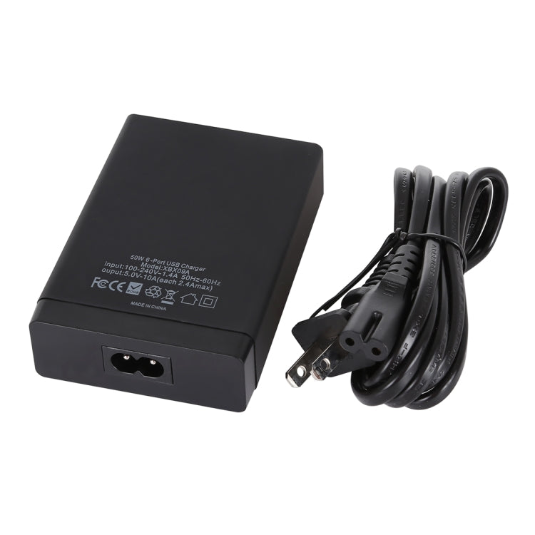 XBX09A 50W 5V 2.4A 6 USB Ports Quick Charger Travel Charger