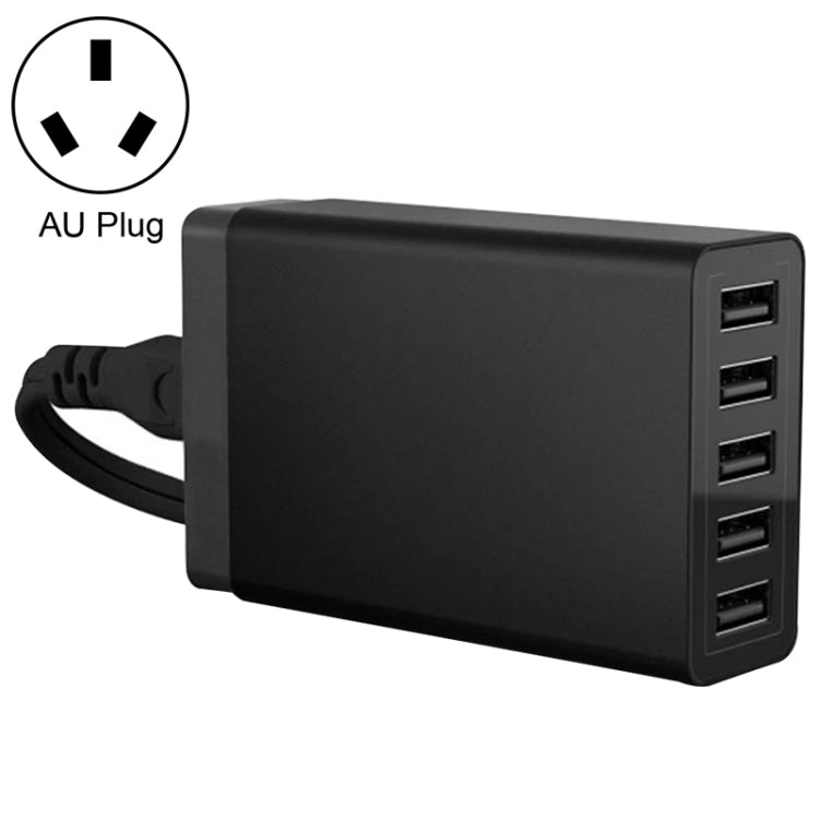 XBX09 40W 5V 8A 5 USB Ports Quick Charger Travel Charger, UK Plug(Black), XBX09, 8A