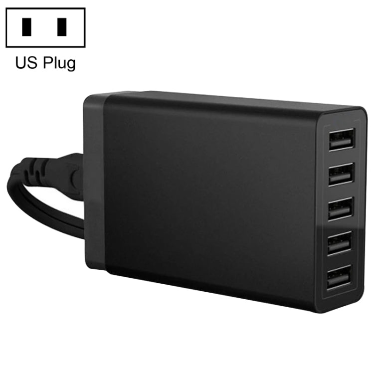 XBX09 40W 5V 8A 5 USB Ports Quick Charger Travel Charger, UK Plug(Black), XBX09, 8A