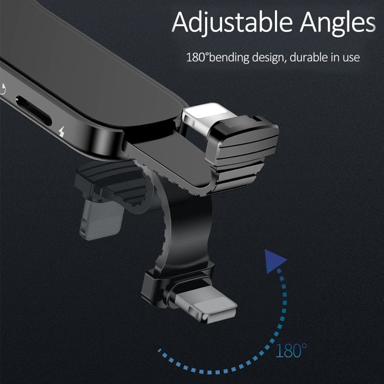 LXS08 8 Pin to 8 Pin + 3.5mm Audio Plug Ring Holder Fast Charging Adapter, 8 Pin + 3.5mm