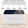 CDA30 20W 3 USB Ports + USB-C / Type-C Ports Multi-function Charger with LED Display, US Plug, US Plug