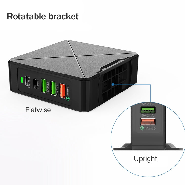 F88 3 x USB + 2 x USB-C / Type-C Ports QC3.0 Desktop Charger, F88