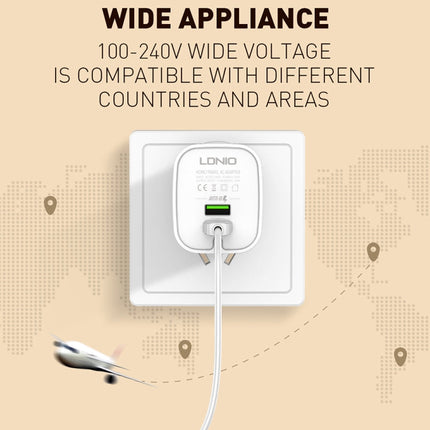 LDNIO A201 2.4A Dual USB Charging Head Travel Direct Charge Mobile Phone Adapter Charger With Micro USB Data Cable, Micro USB
