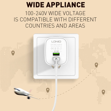 LDNIO A201 2.4A Dual USB Charging Head Travel Direct Charge Mobile Phone Adapter Charger With Micro USB Data Cable, Micro USB