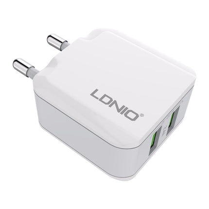 LDNIO A2201 2.4A Dual USB Charging Head Travel Direct Charge Mobile Phone Adapter Charger With Type-C Data Cable, Type-C