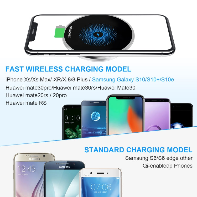 S50 15W Ultra-thin Desktop Embedded Wireless Charger embedded