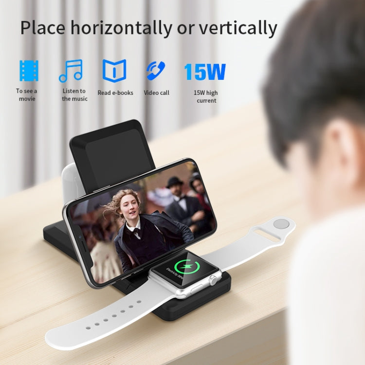 H6 3 in 1 Portable Folding Wireless Charger for iPhone + iWatch + AirPods