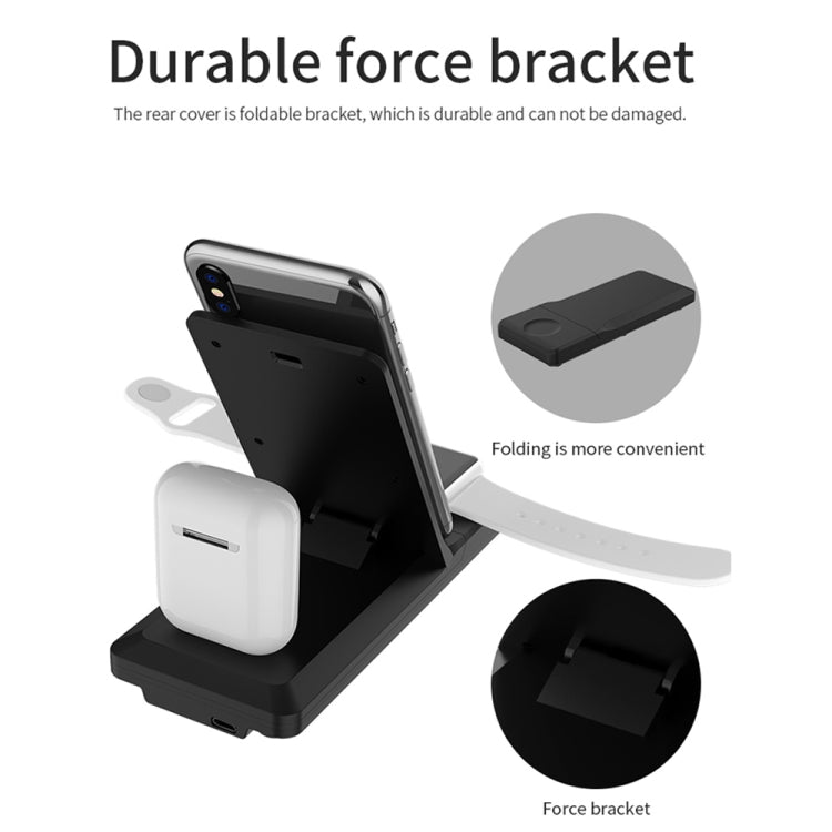 H6 3 in 1 Portable Folding Wireless Charger for iPhone + iWatch + AirPods