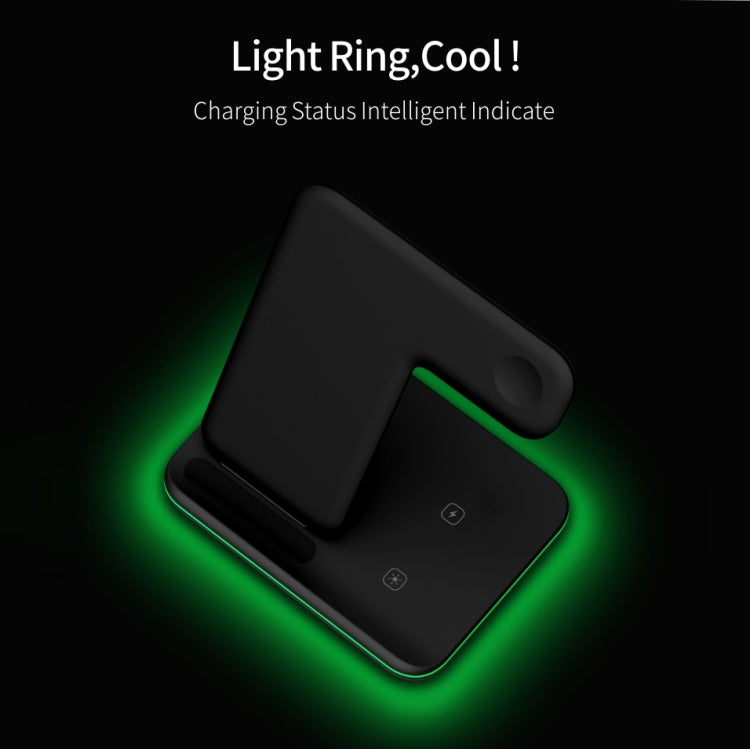 Z5A QI Vertical Magnetic Wireless Charger for Mobile Phones & Apple Watches & AirPods / Samsung Galaxy Buds / Huawei Free Buds, with Touch Ring Light, Z5A