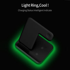 Z5A QI Vertical Magnetic Wireless Charger for Mobile Phones & Apple Watches & AirPods / Samsung Galaxy Buds / Huawei Free Buds, with Touch Ring Light, Z5A