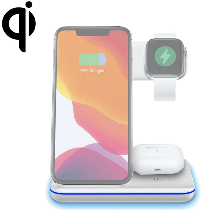 Z5A QI Vertical Magnetic Wireless Charger for Mobile Phones & Apple Watches & AirPods / Samsung Galaxy Buds / Huawei Free Buds, with Touch Ring Light, Z5A