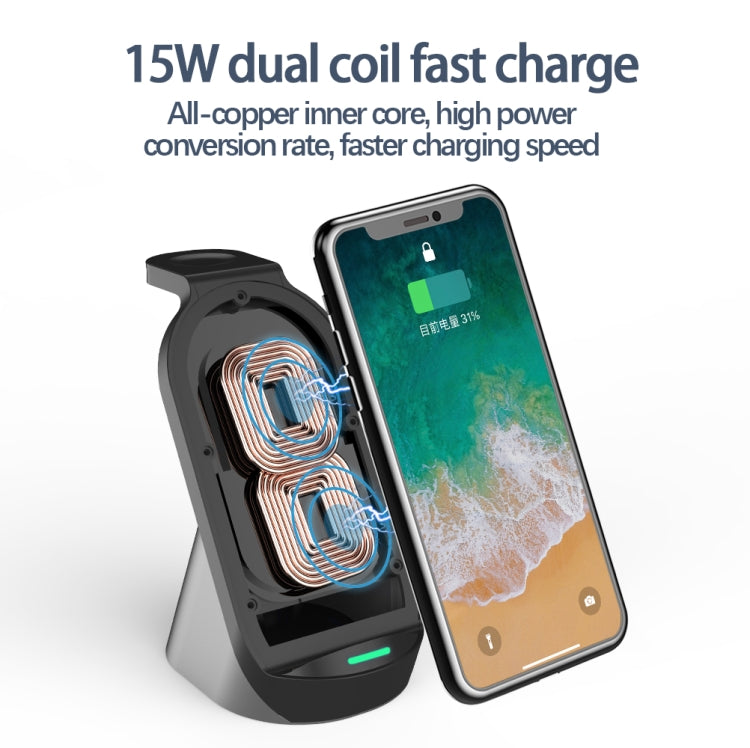 H18 3 in 1 Quick Wireless Charger for iPhone, Apple Watch, AirPods and other Android Smart Phones