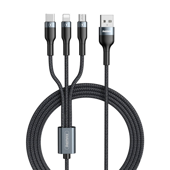 REMAX RC-070TH 1.2m 2A 3 in 1 USB to 8 Pin & USB-C / Type-C & Micro USB Charging Cable